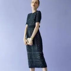 ラグナムーン　ジオメトリックレースドレス