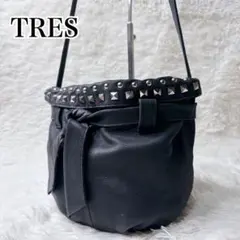 TRES Studded Leather Shoulder Bag