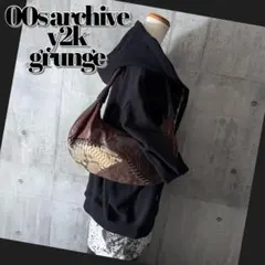 y2k exotic leather docking hobo bag 00s