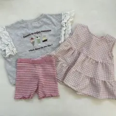 ベビー夏服　女の子　３点セット　80cm 90cm