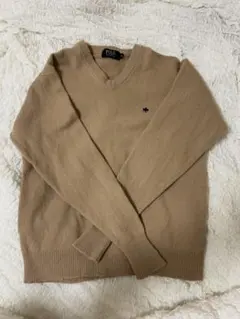 POLO ベージュ Vネック セーター M