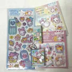 平成はっぴーフォン シール フワフワらびちゃん ミニブック 消しゴム 付箋
