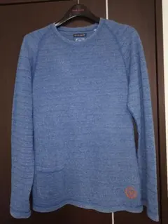 ハリラン BLUEBLUE パイル地 長袖Tシャツ ブルー M