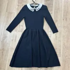 白襟ワンピース ひざ丈ワンピース