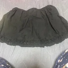 グローバルワークレース付き黒フレアミニスカートのサムネイル