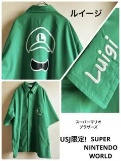 USJ限定！　Ｌサイズ 美品！スーパーニンテンドーワールド　ルイージ半袖シャツのサムネイル