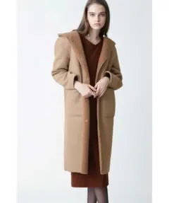 【美品】Pinky&dianne ロングコート フーデットコート　ガウンコート ◇カシミア混ベルテッドコート（ステンカラーコート）｜PINKY&DIANNE