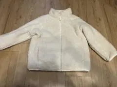 UNIQLOホワイト フリースジャケット ジッパー付き　110cm美品