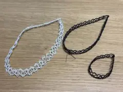 オープンワークデザイン チョーカー 3点セット