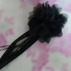 入園式•入学式　黒の花モチーフ コサージュ