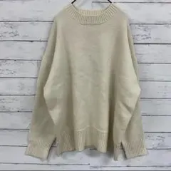 アイボリー オーバーサイズ ニット L ゆるダボ 体型カバー カジュアル 韓国風