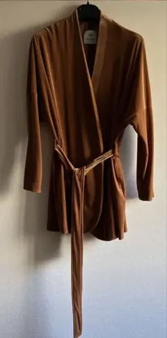 ナノユニバース　ベロア　着物風　ジャケット　カーディガン　ハーフコート