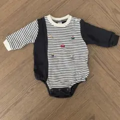 cottoli コトリ ベビー 長袖 ロンパース 70 ボーダー