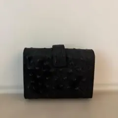 生産終了FIOCCHI ITALY オーストリッチ　折り財布 ブラック