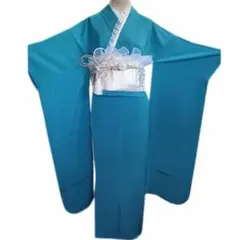 小柄な方☆振袖7点セット丈157cm□正絹フルセット成人式撮影水色卒業式 