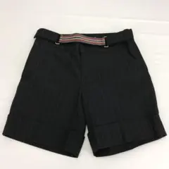 1552-ш/ BEAUTY & YOUTH ハーフパンツ ストライプ 黒 S