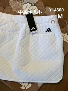ADIDAS GOLF インナー付 中綿スカート キルティング ホワイト系 M