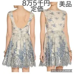 定価8万5千新品alice+olivia刺繍レース×シルクオーガン ワンピース