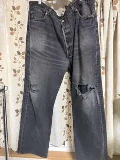 Levi's 501 ブラックダメージデニムパンツ W42 L30