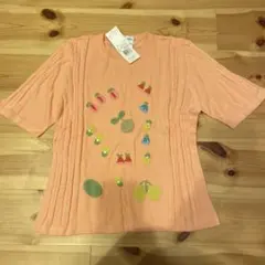 Jantzen 半袖ニット フルーツ刺繍 ピンク L