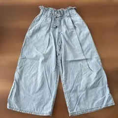 GU ワイドパンツ 120ライトブルー　薄手