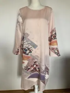 着物リメイク訪問着Aラインワンピース