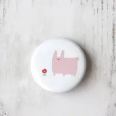 【ゆるゆるあにまるずうさぎ缶バッジ】オリジナルキャラクターイラスト　ゆるいグッズ
