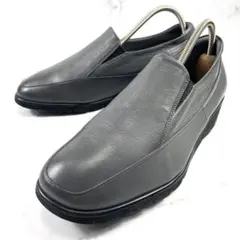 【美品】 アシックス ペダラ レザー スリッポン レディース グレー 24.5