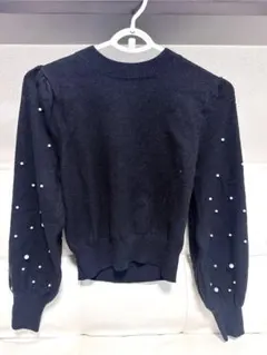 【GRL】 パールスリーブニットトップス