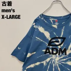 古着 Hanes Tagless ヘインズ Tシャツ タイダイ ブルー XL