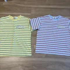ボーダー半袖Tシャツ　160センチ　2点セット　ブルー　イエロー