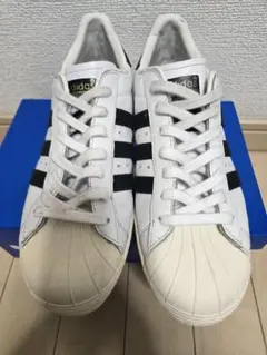 adidas SUPERSTAR 白×黒 26cm ロゴ無し スーパースター