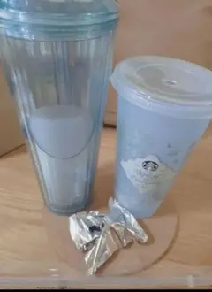 スタバ リユーザブルカップベアリスタコールドカップタンブラーグリッターブルー