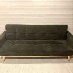 NOCE ソファーベッド グリーン コーデュロイ 3人がけ TM-190616
