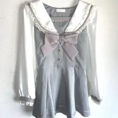 LIZLISA 超美品 セーラーカラーセットアップ グレー 量産型系