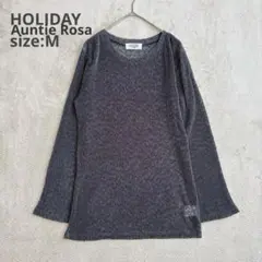 【Auntie Rosa Holiday】（M）春夏 細リブカットソー 透け感有のサムネイル