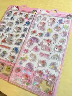 ハローキティ50周年シール　サンリオ 正規品　3D 立体硬いシール2点