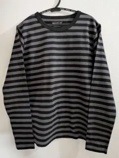 agnès b. 長袖Tシャツ 黒とグレーのストライプ