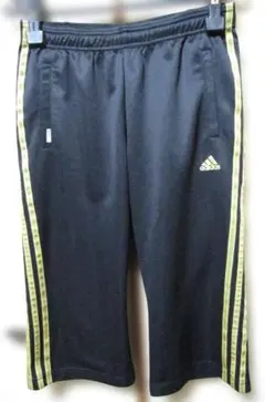 adidas 7部丈 ジャージトラックパンツ 黒 金 L