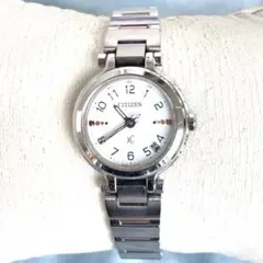 美品❣️クロスシーxC　H054白文字盤 ラウンド　電波ソーラー稼働　ベルト交換