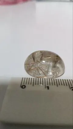金針水晶 ルチル入り水晶 オーバルカボション ルース 透明度抜群 天然石