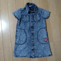 デニム 半袖シャツワンピース　BREEZE　120 美品