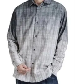 tk.TAKEO KIKUCHI グラデーションチェック柄長袖シャツ