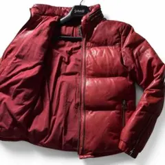 schott LHP ダウンジャケット　羊革　ラムレザー レッド Mのサムネイル