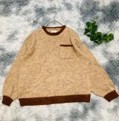 MN. L エムエヌエル (F) オーバーサイズニット セーター 長袖 ポケット