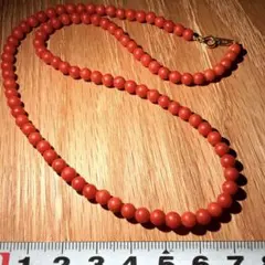 k18刻印　本赤珊瑚　ネックレス　4.8mm 21.5㎝　15g ⑰