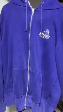 XLARGE 紫色 ダブルフルジップパーカー