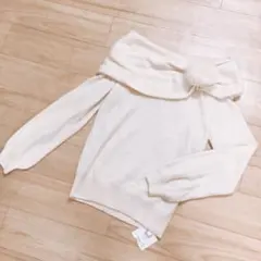 ウィルセレクション ぽんぽん付きフェレットニット 新品のサムネイル