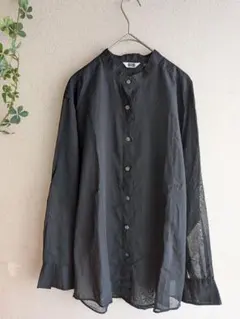 かぐれ Vas-Y Lentement 美品 長袖シャツ しわ加工ブラック - メルカリ