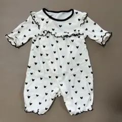 【バースデイ】　ハート柄ロンパース 60-70cm